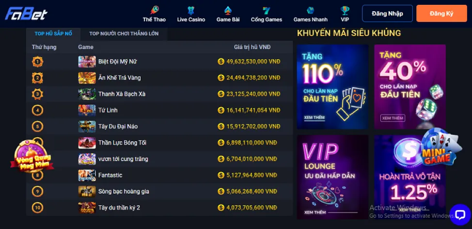 Các trò chơi đa dạng tại 888bet chính thức